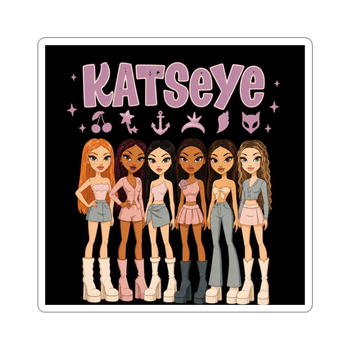 Katseye Beautiful Chaos Kpop Aesthetic Fan Sticker - alternate angle 2, merchandise